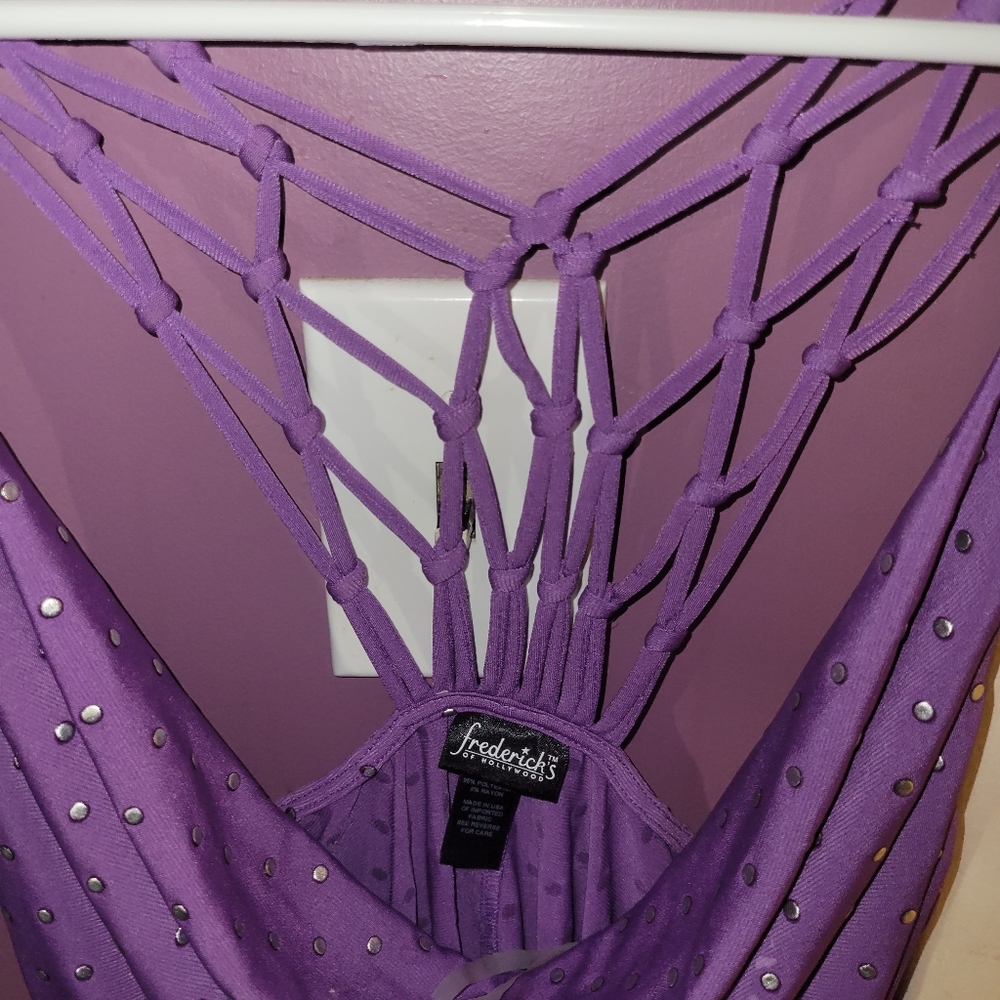 Fredericks of Hollywood Strappy Draped Top M NEW - Picture 3 of 6